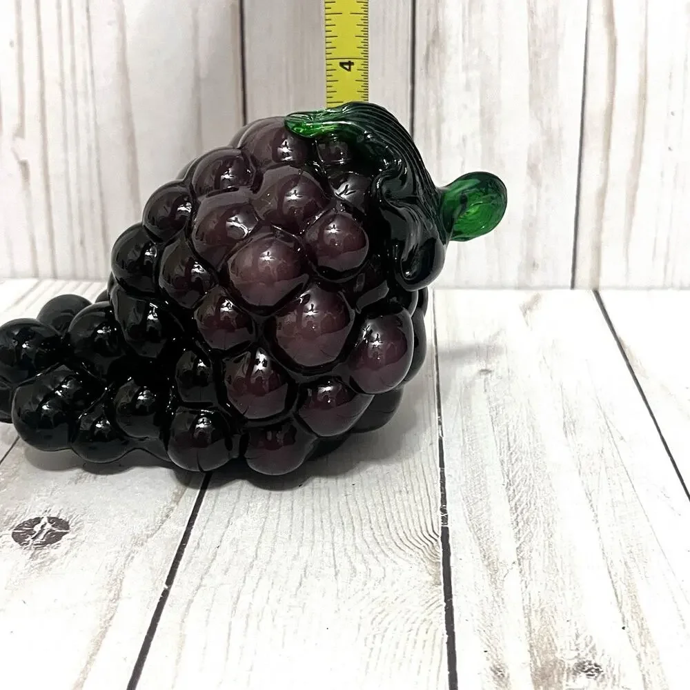Murano Hand Blown Glass Grape Cluster Grapes Decoration Purple Vintage